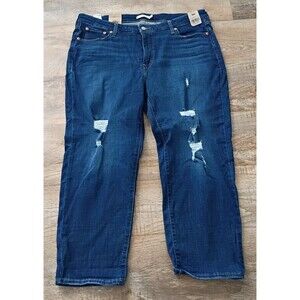 Levi's women's boyfriend distressed mid rise jeans 27" Inseam‎ NWT 28W